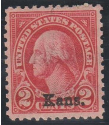 U.S. Scott #660 Washington - Kansas Overprint Stamp - Mint Single