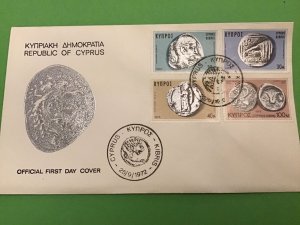 Cyprus 1972 Coins First Day Cover Stamps Cover R42547