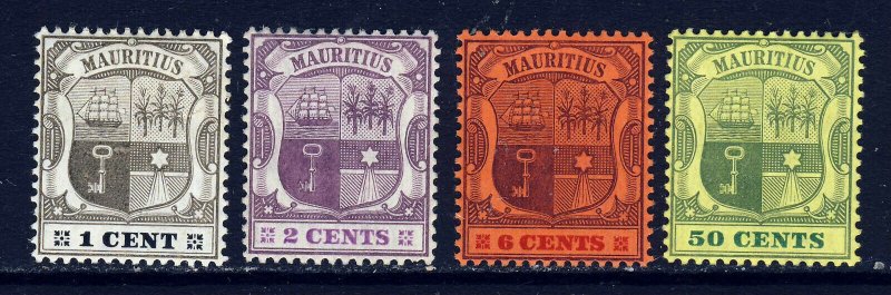 MAURITIUS 1904-07 A Watermark Multiple Crown CA Part Set SG 164 to SG 174 MINT