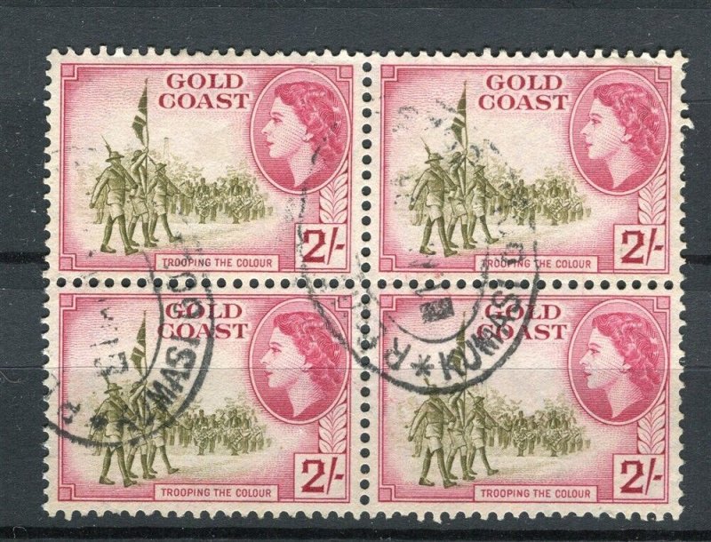 GOLD COAST; 1950s early QEII Pictorial issue fine used BLOCK