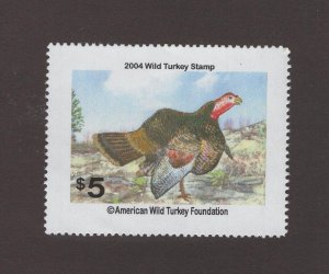 AWTF5 - American Wild Turkey Foundation Stamp. Single. MNH. OG.