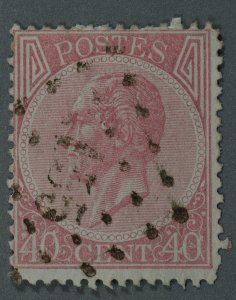 Belgium #21 VG Classic Dots Cancel w/ Number 155 HRM Bright Color