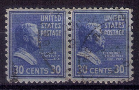 US Scott #830 Used Vert.Pair 30c F-VF