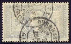 FRANCE #37 Used BEAUTY - 1869 5fr Gray Lilac