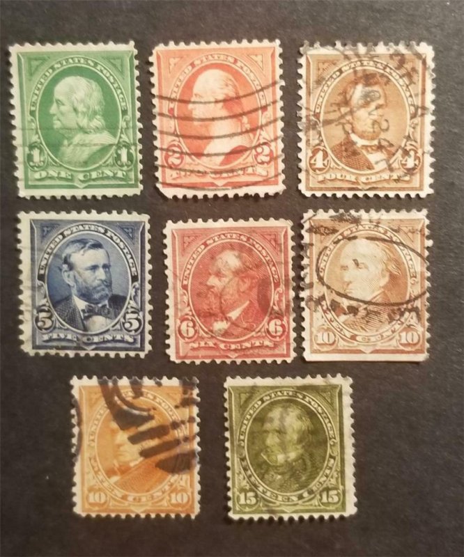 US Scott 264 265 267 268 269 272 273 Used Stamp Lot T6758