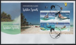 Cocos Islands 2019 FDC Sc 406a Water Sports Sheet