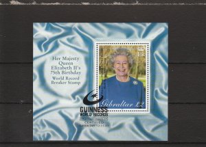 Gibraltar  Scott#  880  CTO  S/S  (2001 Queen Elizabeth II)