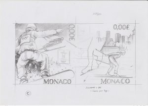 Monaco 2009 Thierry Mordant drawing 2010 Olympic Games Vancouver Canada-