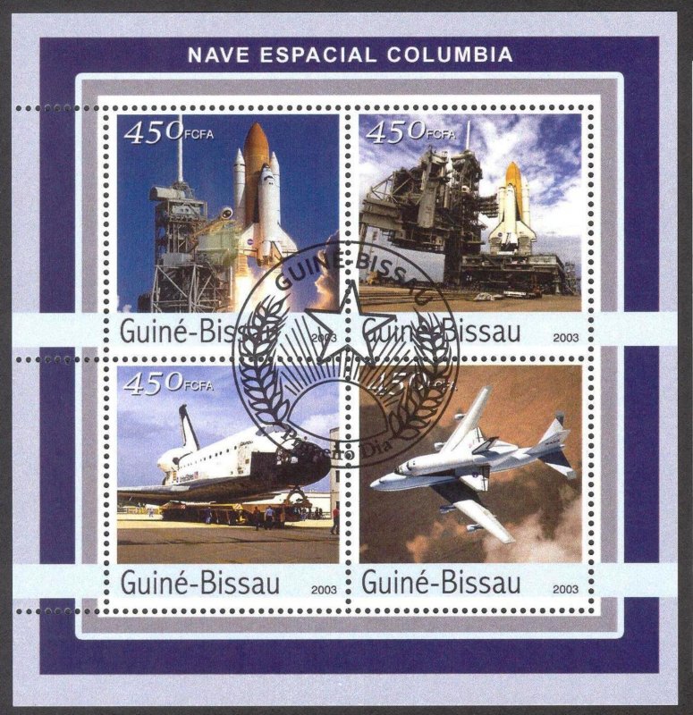 Guinea Bissau 2003 Space Columbia Sheet 4 Used / CTO