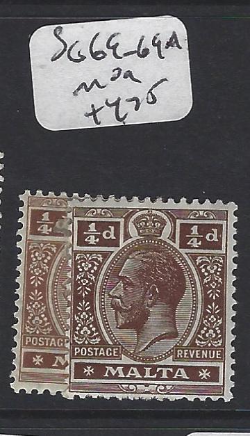 MALTA (P2205B)  KGV 1/4D  SG 69-69A   MOG