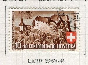 SWITZERLAND; 1939 early Pro Patria issue used Shade of 10c. value