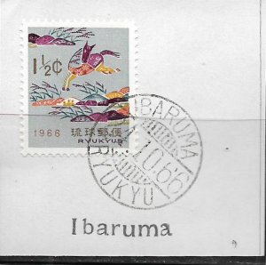 RYUKYU  IBARUMA    POSTMARK ON PIECE