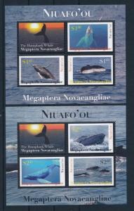 [38307] Tonga Niuafo'ou 2012 Marine Life Whales MNH 2 Sheets