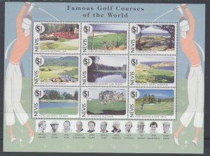 Nevis 1021 Golf Souvenir Sheet MNH VF