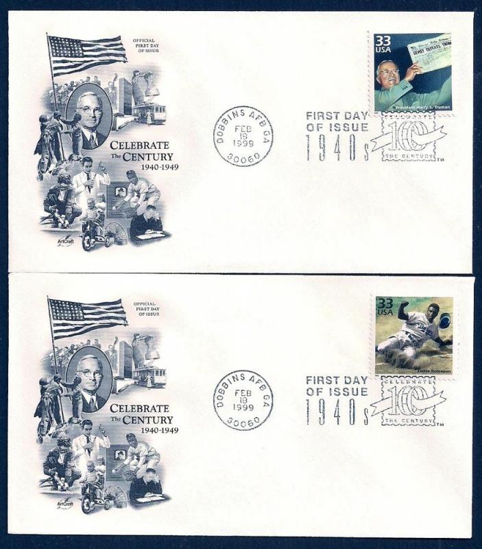 UNITED STATES FDCs (15) 32¢ Celebrate Century 1940s Artcraft