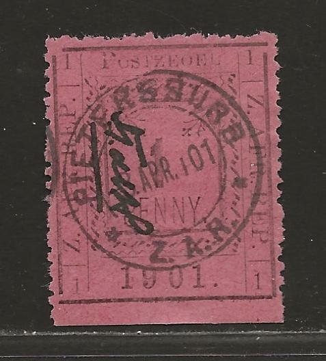 TRANSVAAL SC# 196 (SG#25h)  'POSTZEOEL'   FVF/CTO