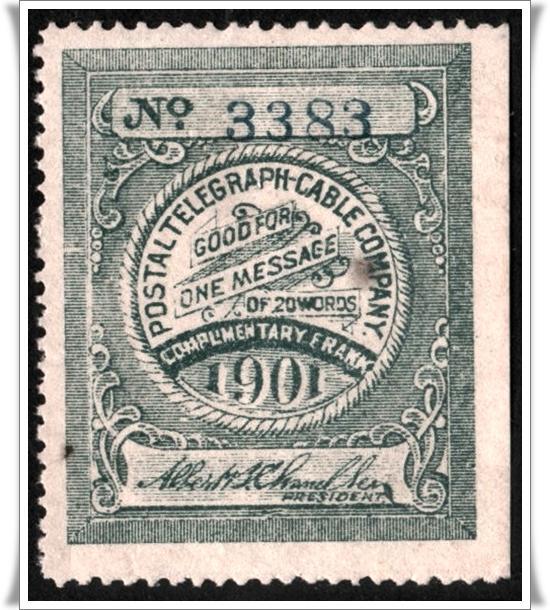 SC#15T21 Postal Telegraph Company (1901) MNG