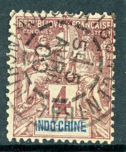 Indochina 1892 French Colony 4¢ Claret Peace & Commerce Scott #5 VFU K263 ⭐⭐⭐⭐