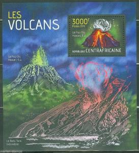 CENTRAL AFRICA 2013  VOLCANOES  SOUVENIR SHEET  MINT NH