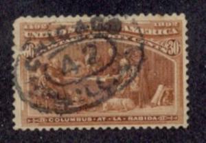 US Stamp #239 Columbian Exposition Columbus At La Rabida