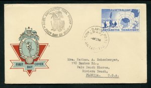 Australian Antarctic territory  Scott L4 FDC Explorers and Map