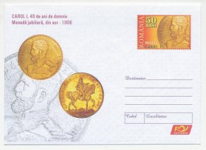 Postal stationery Romania 2006 Carol I - Jubilee Coin 1906 - Gold