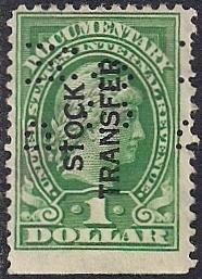 RD12 1 Dollar 1917-33 Series Stock Transfer Stamp used F