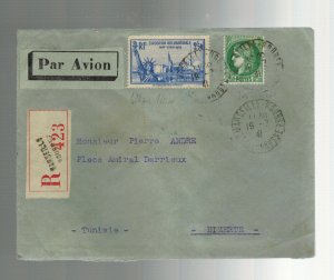 1941 MArseilles Vichy France cover to Tunisia Red Wax Seal # 373