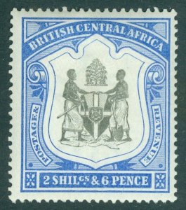 SG 48 British Central Africa 1897-1900. 2/6 black & ultramarine. Fine mounted...