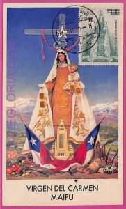 ag3515 - CHILE - POSTAL HISTORY - Maximum Card - 1975 RELIGION Madonna-