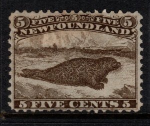 NEWFOUNDLAND SG26 1865 5c BROWN MTD MINT