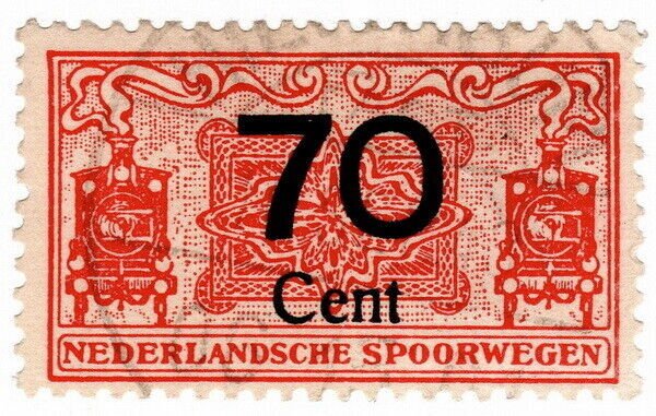 (I.B) Netherlands Railway (Spoorwegen) : Parcel Stamp 70c 