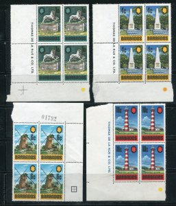 Barbados 328,331,333,335-337,340,341 Blocks of 4 Stamps MNH 1970 Lighthouse