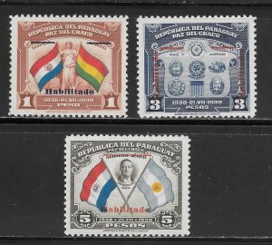 Paraguay Scott 388-89 Unused LHOG - 1942 HABILITADO Overprints