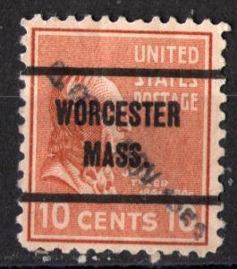 Massachusetts Precancels: Worcester, 10 c. dated prexi