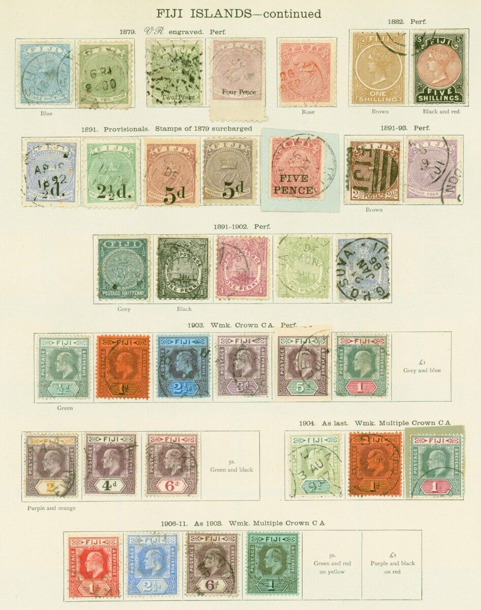 Fiji QVKGV Mint & Used Stamp Collection on Ideal Album Pages CV STC £3,000 Australia