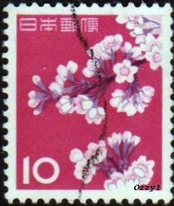 Japan 1961 Sc#725, SG#860 10yen Cherry Blossom USED-VF-NH.