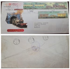 D)1998, INDONESIA, ON CIRCULATED MAIL FROM INDONESIA TO PERU, CERTIFIED MA