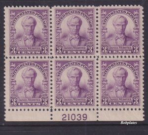 BOBPLATES #725 Webster Bottom Plate Block 21039 VF LH SCV=$15