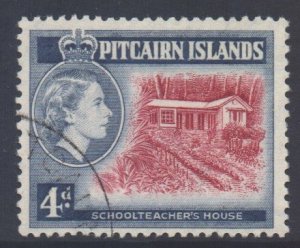 Pitcairn Islands Scott 31 - SG23a, 1957 Elizabeth II 4d Type II Teacher...