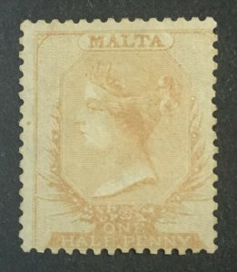 MOMEN: MALTA SG #2 1861 BROWN ORANGE WHITE PAPER MINT OG H LOT #60379