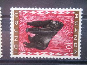 RUANDA URUNDI, 1959, MH 10c, Gorilla, Scott 137