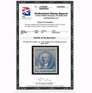 EXCEPTIONAL GENUINE SCOTT #887 MINT PRISTINE OG NH PSE CERT GRADED XF-90