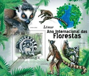 Mozambique 2011 MNH - Lemurs (Fauna). Michel: 4462 / Bl.426,  Scott: 2192