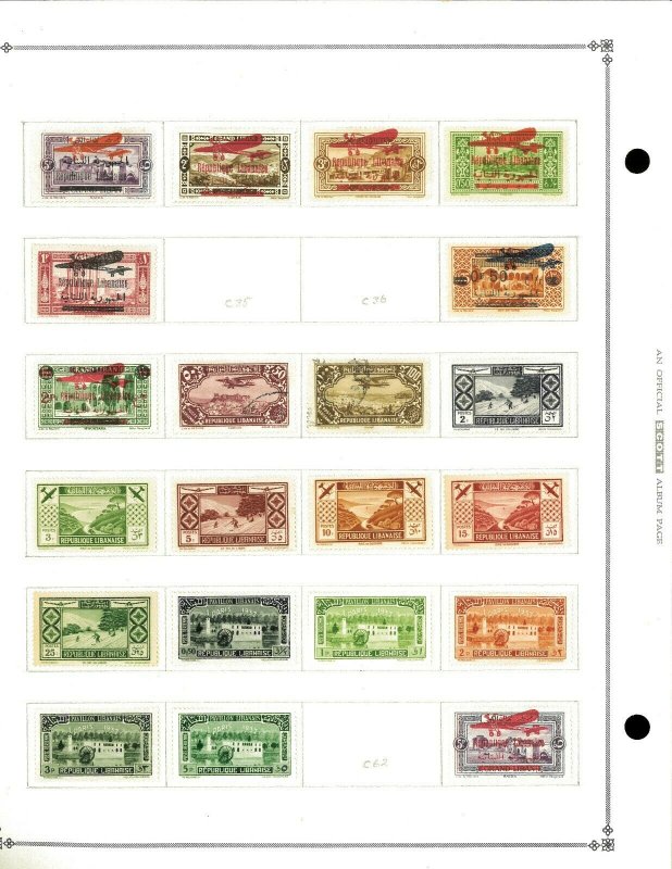 Lebanon 1924-1942 M & U Hinged on scott Blank Pages