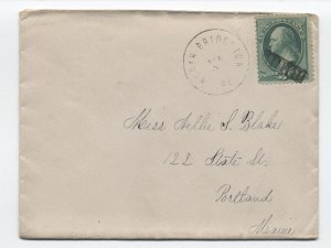 c1880 North Bridgton ME 3ct banknote cover free cancel [h.4892]