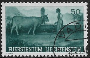 Liechtenstein #169 Used Stamp - Milkmaid and Cow