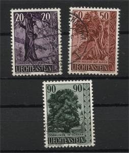 LIECHTENSTEIN  - TREES (III) COMPLETE SET 1959 USED
