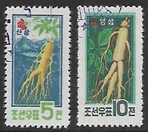 North Korea # 274-275 - Wild Ginseng - unused/CTO.....{KGr26}