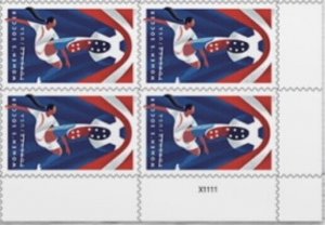 US Womens Soccer LR Plate Block of 4 Stamps Pre-Order Ships 16 Feb 2023 MNH
